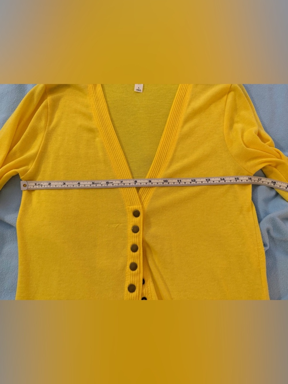 Zenana Outfitters Yellow V-Neck Button Cardigan - Picture 4 of 4